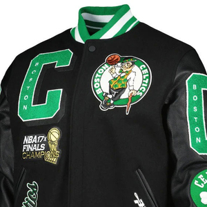 Chaquetas Universitarias Personalizadas Extra Grandes para Hombre, 100% Lana, Bordado de Chenilla Sólido, Material de Forro Polar Fino, Mangas de Cuero, Estilo Casual - Product Image 4