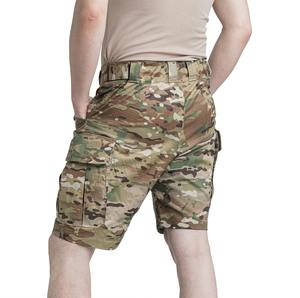 Short cargo camouflage HAN WILD pour homme avec plusieurs poches, taille mi-haute, respirant, technique brodée en coton - Product Image 3