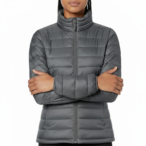 Veste d'hiver pour femmes, style bomber en nylon chaud avec rembourrage et tissu tissé décoratif, doudounes d'extérieur pour grandes tailles - Product Image 1