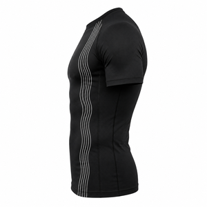 Custom Men's Compression T-Shirt Breathable Quick Dry Gym Running Fitness Base <b>Layer</b> Athletic O-Neck Color Blocked Low Price OEM - Product Image 4