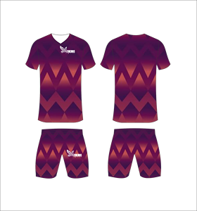 Conjunto de Uniforme de Fútbol Sublimado Personalizado, Patrón Zigzag Morado y Naranja, Transpirable, de Secado Rápido, Jersey de Fútbol para Hombre y Jóvenes - Product Image 1