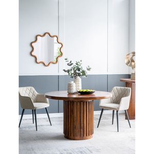 D47x30 <b>Brown</b> Wooden Pedestal Dining <b>Table</b> - Product Image 1