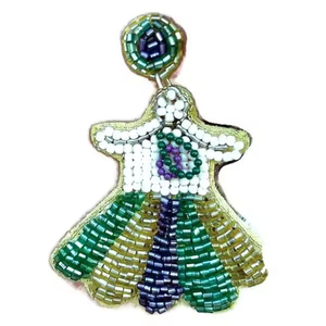 Pendientes de Perlas con Forma de Mariposa, Estilo Boho Clásico, Bordados con Cuentas, Accesorios de Moda de Cristal, Ligeros, de Algodón - Product Image 1