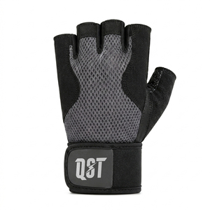 Half Finger Mesh Breathable Non-Slip Weightlifting <b>Gloves</b> Padded Palm Wrist Support Gym Training <b>Grip</b> Support Custom Logo OEM - Product Image 1