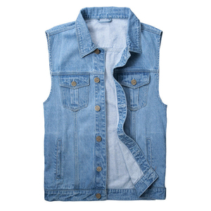 Mens Snap Button Denim Vest Casual Comfort Classic Workwear Denim Apparel Clubs <b>Bike</b> Riding Traveling Fashion Denim Vests Men's - Product Image 6