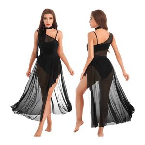 Robes de danse lyrique pour femmes avec foulard pour la danse moderne, la valse, le flamenco, la danse de salon, la performance sur scène et les compétitions - Product Image 5