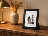Cadre photo en MDF noir sur mesure avec passe-partout blanc pour affichage sur bureau, mur de galerie, décoration intérieure