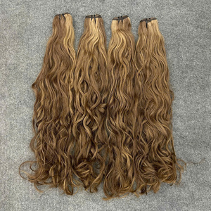 Extensions de cheveux humains blonds ondulés bruts, double épaisseur, pointes épaisses et complètes, 100 % cheveux vierges, vente en gros, haute qualité, très demandées - Product Image 5