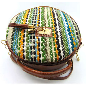 Sac fourre-tout vintage personnalisé pour femme, sac à bandoulière en coton tissé à la main, sac de shopping noir transparent avec logo brodé - Product Image 1