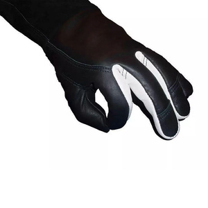 Gants de soudeur en cuir de chèvre et croûte de cuir de vache, noirs, doux au toucher, résistants à la chaleur et aux étincelles, pour la lutte contre les incendies - Product Image 4
