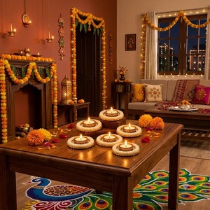 Handmade Metal Eco-Friendly <b>Tealight</b> <b>Candle</b> Holder Set Luxury Festive Table Centerpiece Diya Diwali Indian Weddings Home - Product Image 6