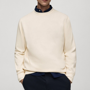 Long sleeve Fashion Plain Men's 100% Cotton Winter Crewneck <b>Sweatshirts</b> with Embroidered Knitted Fabric <b>sweatshirt</b> for men - Product Image 1