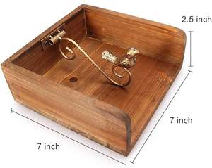 Porta servilletas cuadrado decorativo de madera con pájaro en barra de metal, accesorio perfecto para la mesa de cocina, tamaño mediano. - Product Image 3