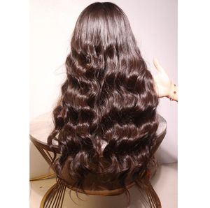 Natural Wave <b>Lace</b> Front <b>Wig</b> Natural Black Bouncy <b>Full</b> Volume Steam Processed Vietnamese Human Hair Glueless Wear Go HD <b>Lace</b> - Product Image 5