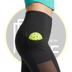 Womens pickleball Seamless full <b>Sleeve</b> crop top and ventilated legging sports set breathable zoned ventilation summer athleisure - Product Image 3