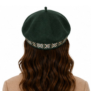 Classic Merino Wool <b>Beret</b> Hat Breathable Felt Fashion with Elegant Embroidery Lightweight Winter Outdoor Unisex Hat - Product Image 6