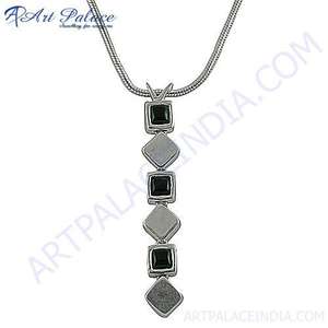 Últimas piedras preciosas de lujo 925 collar de plata esterlina cadenas chapadas en oro cuentas para regalo de fiesta de boda - Product Image 1