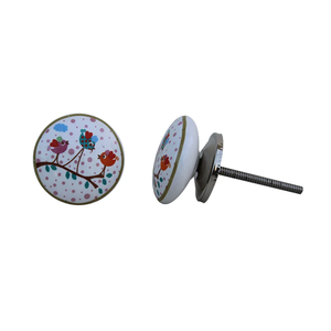 Poignées de tiroir en céramique en forme d'oiseaux multicolores, design fantaisie, pour commodes et armoires, 3,81 cm, commande en gros - Product Image 1