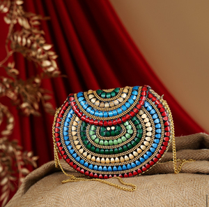 Pochettes pour femmes Coquillage doré 100% sac en pierre naturelle Pochette en mosaïque Sac à main antique pour femmes AU PRIX LE PLUS BAS PAR L'ARTISANAT DE LUXE - Product Image 5