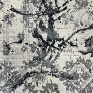 Penina Area di lusso tappeto disegno astratto con cerchi d'argento su sfondo grigio Set di 3 - Product Image 3