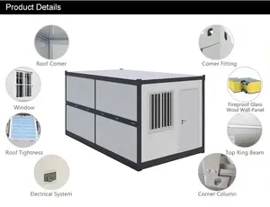 Maison conteneur pliable Glamni de 20 pieds à 2 chambres, garantissant une assemblage rapide pour dortoirs, écoles et appartements - Product Image 2