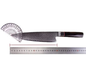 Cuchillo de Chef Profesional LEGACY BLADES de Damasco, 8 Pulgadas, Forjado a Mano, Moderno, Ambidiestro, Apto para Lavavajillas, con Mango de Madera Afilado, para el Hogar - Product Image 2