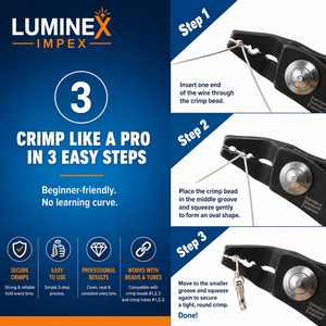 LUMINEX IMPEX LUB=113 <b>Long</b> <b>Nose</b> Stainless Steel Lightweight Smooth Work Jewelry Making Polishing Pliers - Product Image 2