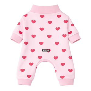Dog Pajamas Onesie Pink Hearts Print Soft Stretch Pet Sleepwear Cozy Breathable All Season Nightwear For Small Medium Dog Indoor - Product Image 5
