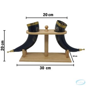 Wooden Viking Horn Holder <b>Drinking</b> Horn Display <b>Rack</b> for Medieval Bar Home Decor Custom Wholesale - Product Image 2