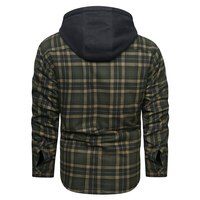 Vestes de randonnée pour hommes d'extérieur, Chemises-vestes en flanelle pour hommes, Manteaux d'hiver matelassés à carreaux, Vêtements d'extérieur épais à capuche, Chemises polaires pour hommes