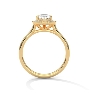 แหวนเพชรทรงลูกแพร์เพาะเลี้ยงในห้องปฏิบัติการ ประดับด้วยทองคำแท้ 14k แหวนหมั้นทรงหยดน้ำ ดีไซน์เรียบหรู แหวนสัญญาสำหรับเธอ - Product Image 3