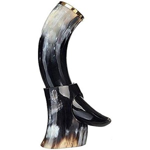 Natural Buffalo Horn Drinking Horn Carved Animal Horn Decorative <b>Trophy</b> <b>Cup</b> for Bar Camp Feast from India - Product Image 5