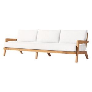 Scandinavian Minimalist Style Outdoor <b>Sofa</b> Modern Patio Lounge <b>Waterproof</b> Cushion Furniture Teak Wooden Frame Custom Seater - Product Image 4