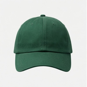Casquette de baseball verte à 6 panneaux unisexe en sergé de coton ajustée, chapeau décontracté de couleur unie, taille adulte 56-58CM - Product Image 1