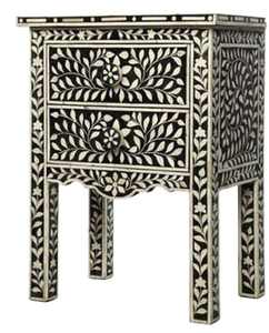 Ensemble de table basse moderne en résine à motif floral, peint à la main, artisanat indien écologique, poli à la main - Product Image 1