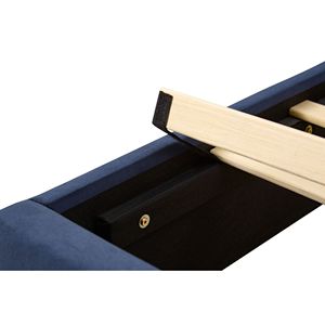 Letto King Size Imbottito in Velluto con Robuste Doghe in Legno e Testiera Wingback, Non Richiede Rete a Doghe - Product Image 5