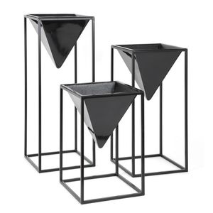 Metal Wave Elegant Durable Iron Galvanized Finish Contemporary Planter <b>Pot</b> <b>Stand</b> Stylish Indoor Outdoor Display Rack Garden Home - Product Image 6