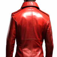 Manteau d'hiver sur mesure pour homme en cuir véritable de haute qualité, col en V, boutons en corne, grande taille, couleur personnalisée