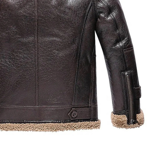 Giacche in Pelle Foderate in <span class=keywords><strong>Pelliccia</strong></span> per <span class=keywords><strong>Uomo</strong></span> di Alta Qualità, Cappotti Invernali Casual <span class=keywords><strong>con</strong></span> Zip - Product Image 3