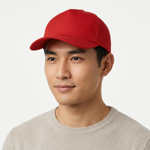 Casquette de baseball rouge à 6 panneaux, structurée, en sergé, unisexe, décontractée, pour adulte, couleur unie, à porter en toutes saisons - Product Image 4