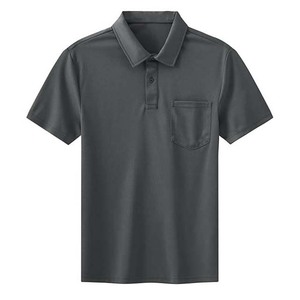 Polo pour homme à motif uni, 100 % coton, 220 grammes, tissu tricoté respirant, service OEM avec logo frontal - Product Image 4