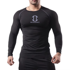 Hauts de sport personnalisés pour hommes UPF50+ en polyester écologique à manches longues, séchage rapide, respirant, anti-UV - Product Image 2