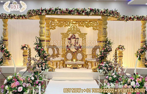 Mandap de Boda Tradicional con Temática de Vinayak, Fibra Duradera, Temática de Palacio Real, Maravillosa Decoración para Ceremonias de Boda Maharani, Nueva York - Product Image 5