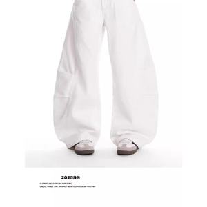 Pantalones Casuales de Moda Personalizados, Transpirables, Holgados, de Pierna Ancha, Cintura Elástica, de Lino y Algodón para Mujer - Product Image 4