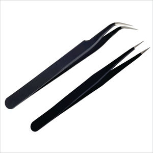 Pinzas Profesionales Duraderas para Pestañas de Acero Inoxidable, Diseño Personalizable OEM, Clip con Punta Dentada Blanca Impresa, Precisión - Product Image 2