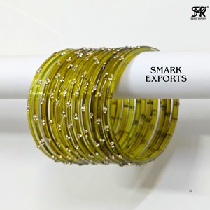 Elegant Kashmiri Glass <b>Bangles</b> Set Gold Stone Studded Indian Traditional Chudi Bridal Jewelry Stylish Women Ethnic <b>Bracelet</b> - Product Image 5