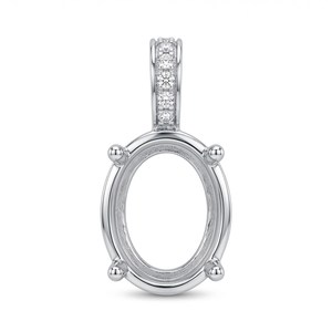 925 Sterling Silver Oval Blank Bezel <b>Pendant</b> 4x6mm-20x30mm Semi Mount Pre Notched Cabochon Gemstone Setting Women's Engagement - Product Image 5