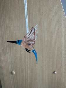 Figurine d'oiseau colibri en verre de Murano soufflé à la main, décoration animale, artisanat en verre soufflé, design artistique - Product Image 6