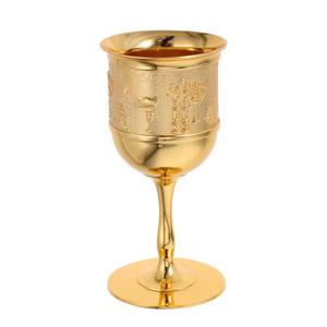 Gobelet à vin en laiton gravé à la main, finition dorée, pour la maison, les hôtels, les bars, flûte à champagne, verre à boire - Product Image 6