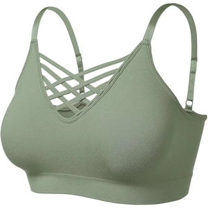 Sujetador deportivo para mujer al por mayor, top corto con tiras cruzadas, ropa deportiva atlética, diseño personalizado, fabricante OEM ODM - Product Image 5